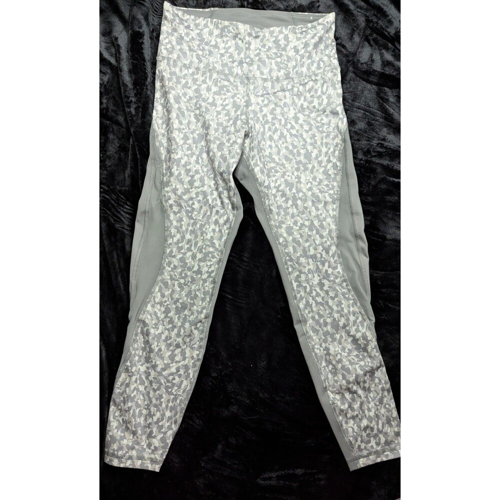 Old Navy Womens Medium Active Go Dry Gray High Rise Leopard Spot Leggings NWOT!